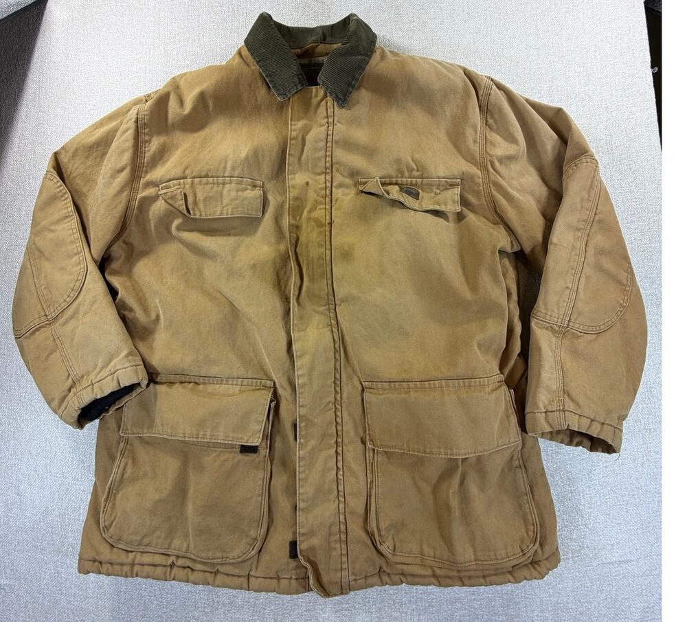 Dickies Men's 2XL Tan Canvas Full Zip Insulated Long Sleeve Work Jacket Durable